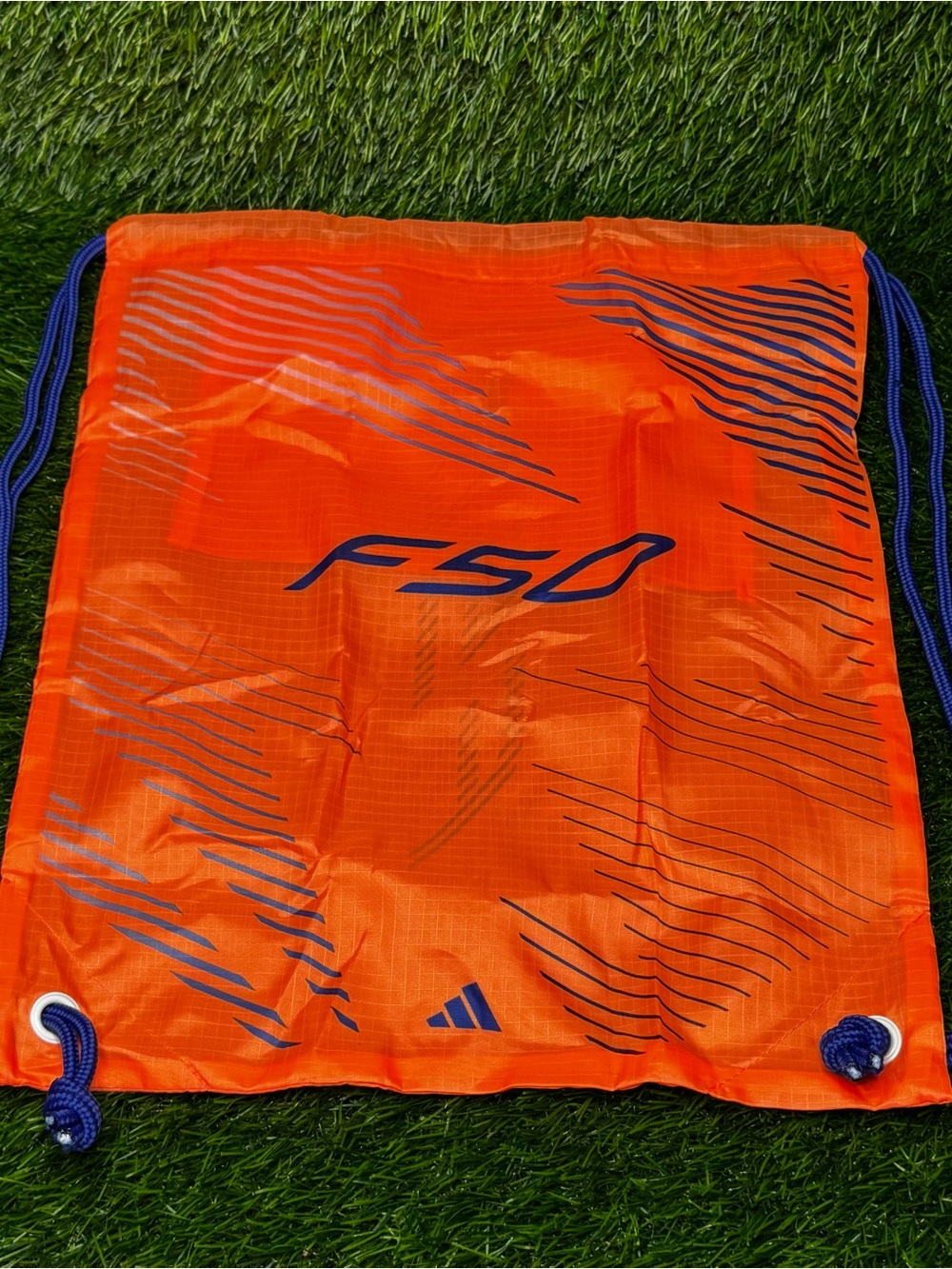 Size 13 - Mens Adidas F50 Elite AG Soccer Cleats Beam Orange Blue - JH7637 - Picture 7 of 10
